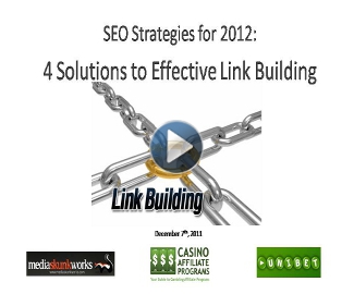 Link Building Strategies- 4 Effective Solutions Exposed WEBINAR Now Available