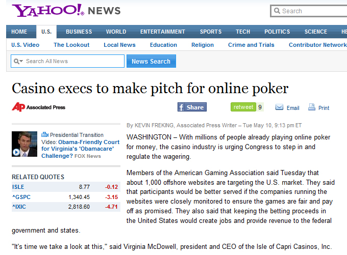 PokerStars pays players, casinos increase lobbying for online gambling regulations