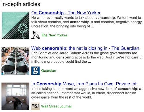 Google Highlights In-Depth Articles